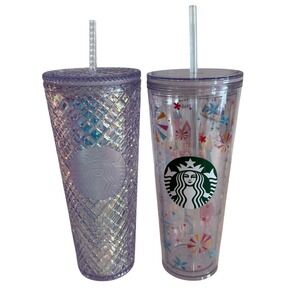 Starbucks Disneyland & Silver Jeweled Venti Cup Set